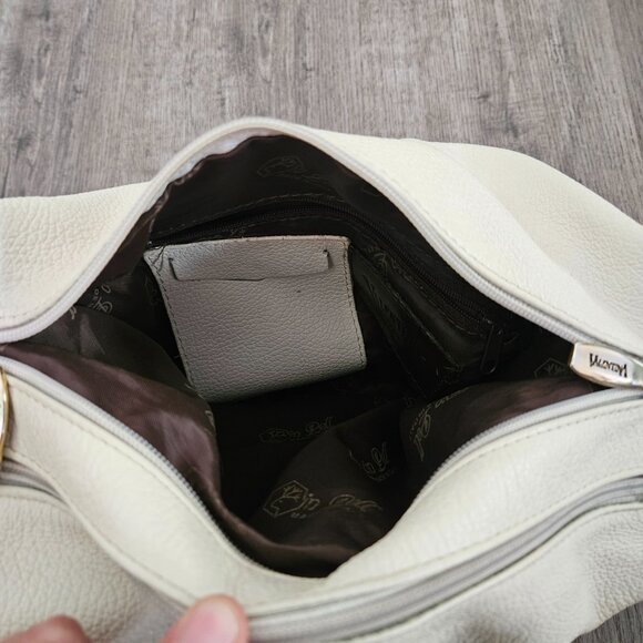 Valentina Made in Italy Genuine Leather Hand Bag – White & Brown - Picture 10 of 13